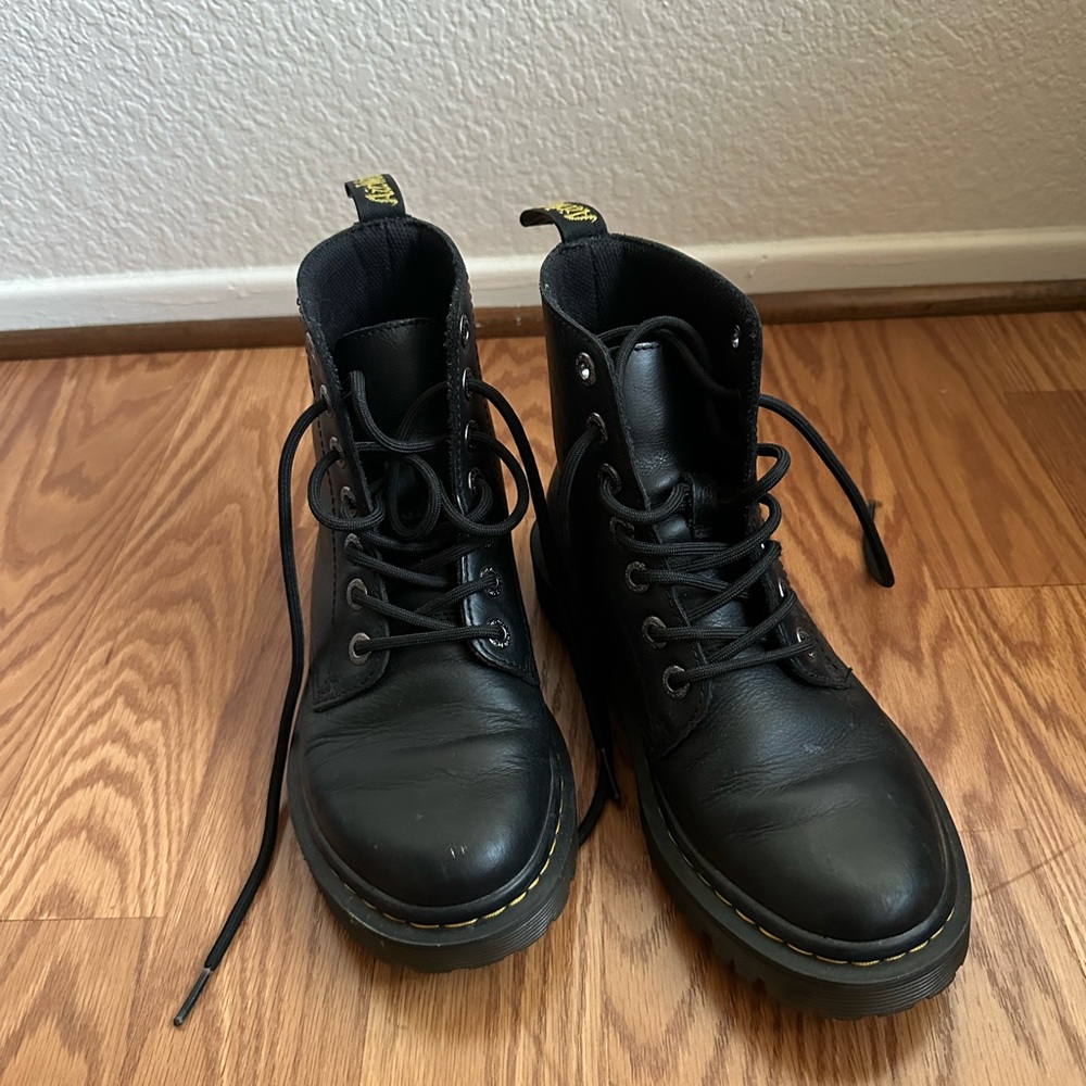 Dr. Martens Luana Leather Combat Boot Black